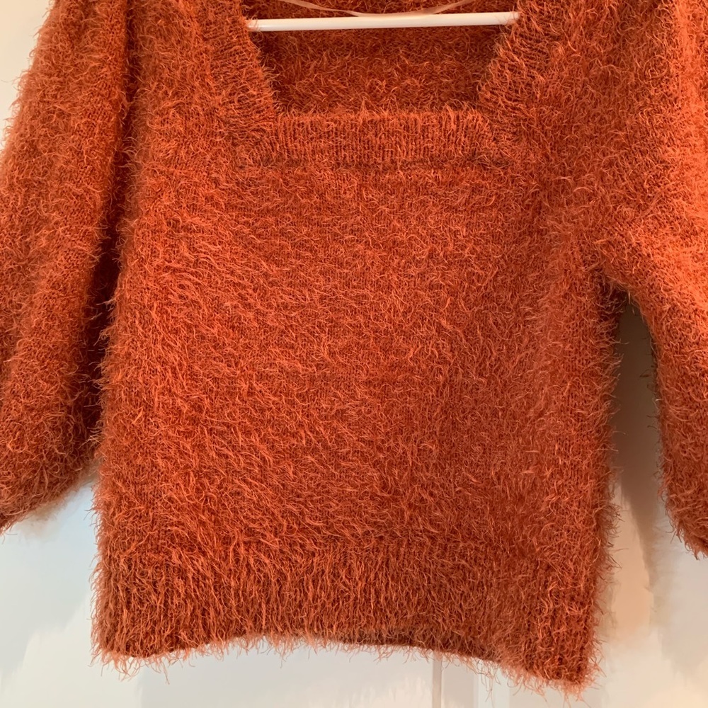 Wild Fable Fuzzy Cropped Sweater Rust Size Small - Picture 4 of 5